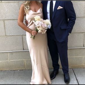 Show me your Mumu Tuscany silk slip dress- champagne